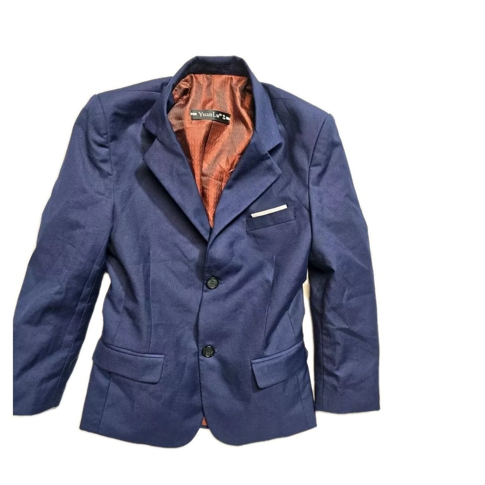 YuanLu Boys Blue Blazer Size 8 2 Button